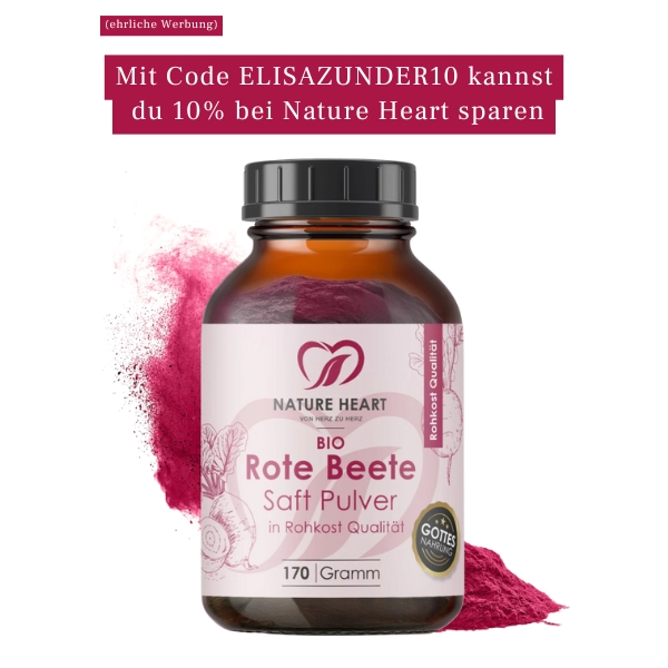 Rote Beete Saft Pulver von Nature Heart mit ELISAZUNDER10 gibt es 10% Rabatt