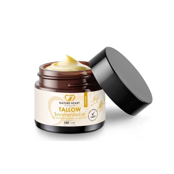Tallow Sonnenliebe von Nature Heart im Tiegel. 10% Rabatt mit ELISAZUNDER10